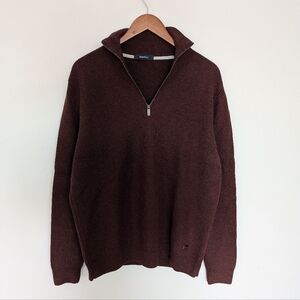 Ermenegildo Zegna Men's Half-Zip Sweater in Dark Brown